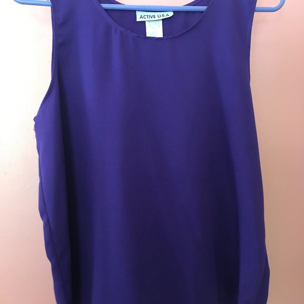 Purple Tank Top Rayon Gaberdine